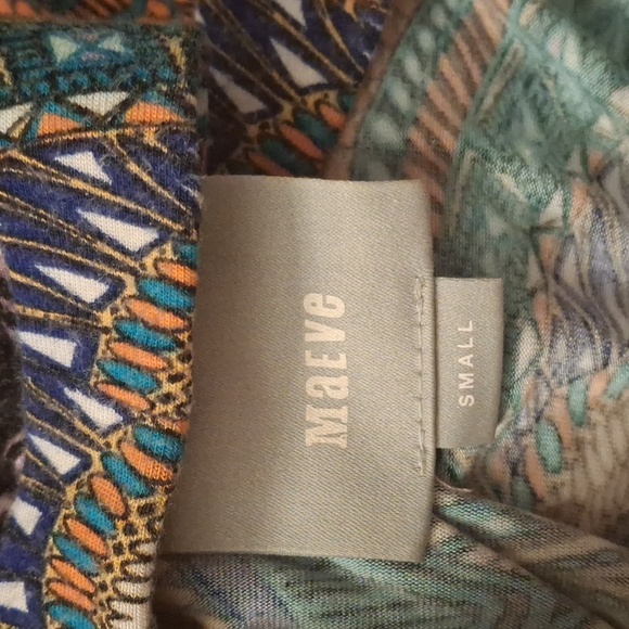 ANTHROPOLOGIE Maeve Crystallism maxi slit skirt Rayon Geometric Patten Size.6 - Picture 5 of 7